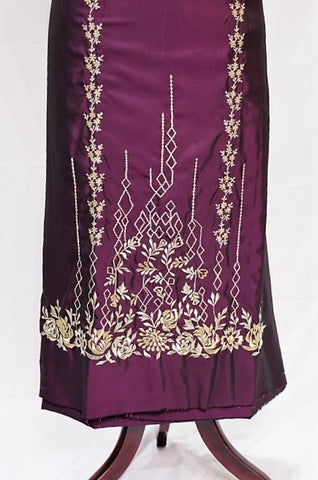 Purple Full Suit With Chinon Chiffon Tie Dye Dupatta-