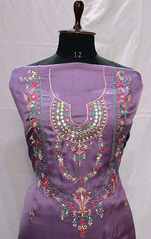 Purple Full Suit With Chanderi Kota Tie Dye Dupatta-1457