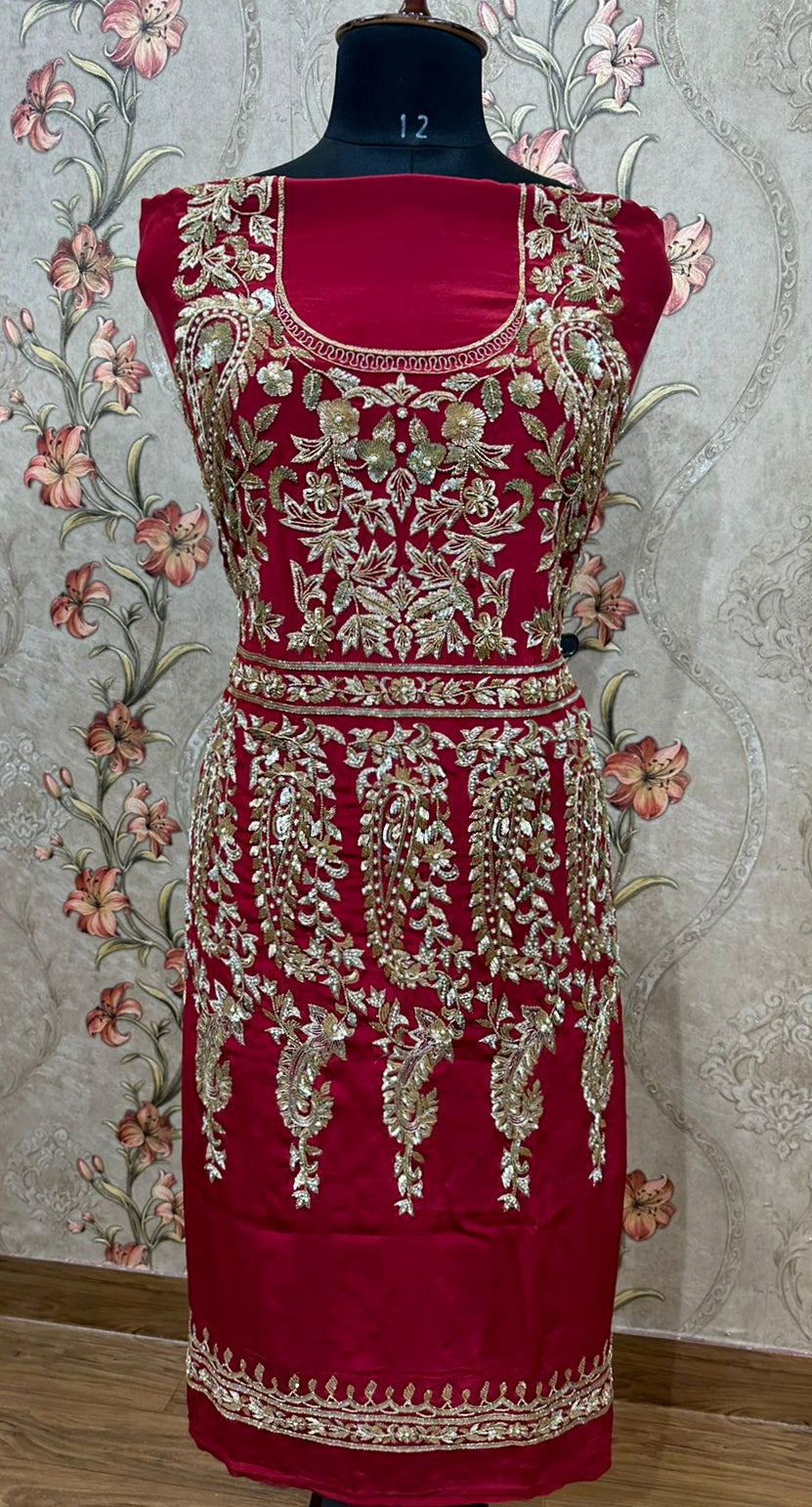 Marron Full Suit With Same Colour Dupatta -1600