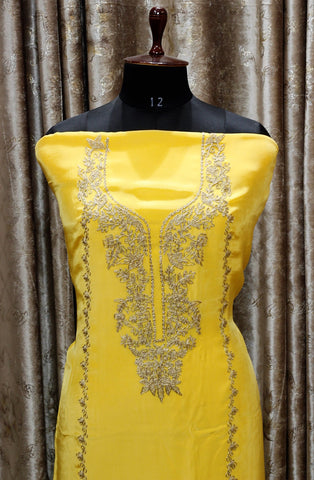 Yellow Full Suit With Chinon Chiffon Tie Dye Dupatta-1504