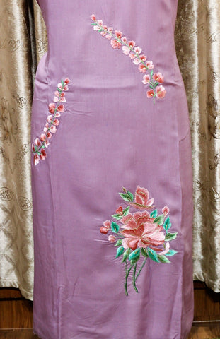 Light Purple Full Suit With Chanderi Kota Tie Dye Dupatta-1508