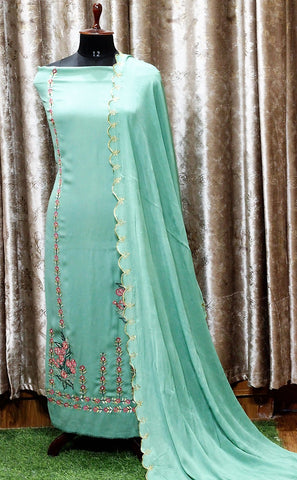 Green Full Suit With Same Colour Dupatta-1549