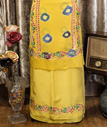 Yellow Tie Dye Full Suit With Tie Dye Georgette Chiffon Dupatta-1621