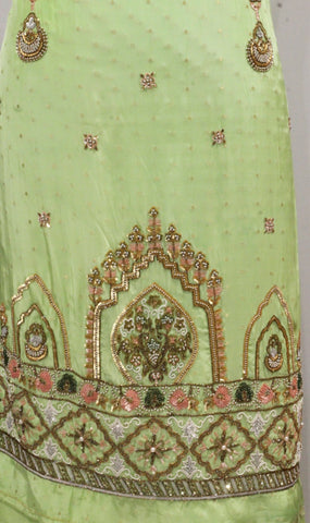 Pista Green Full Suit With Tie Dye Dupatta-1645