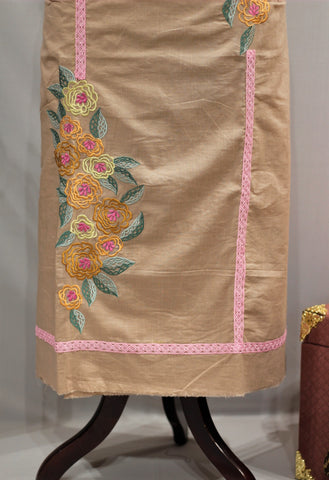 Beige Full Suit With Tie Dye Dupatta-1674