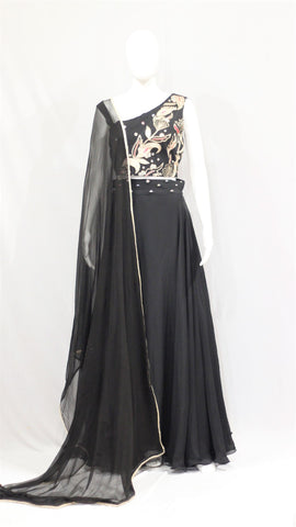 Black Lehenga Choli With Dupatta-1687