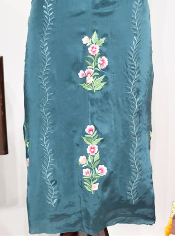 Peacock Full Suit With Tabbi Silk Tie Dye Dupatta-1692