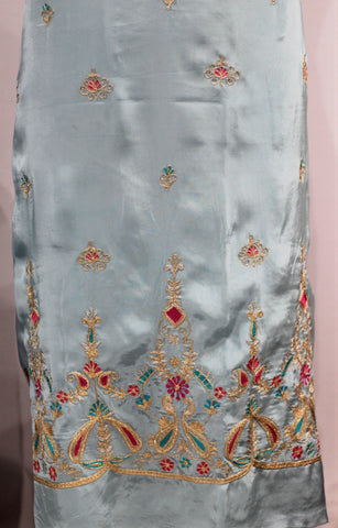 Firoji Gray Full Suit With Tabbi Silk Tie Dye Dupatta-1694