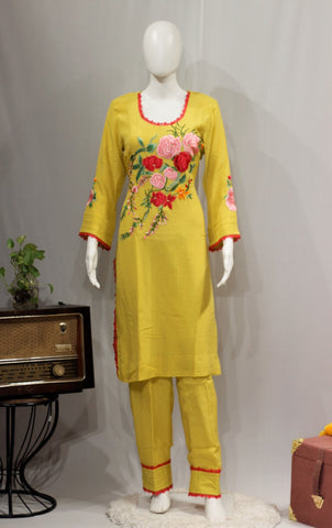 Yellow Full Suit With Tie Dye Dupatta-1698