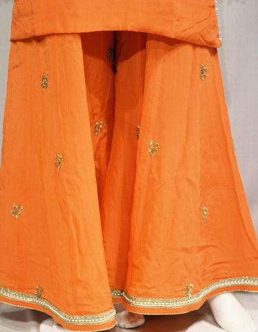 Orange Full Suit With Tabbi Silk Dupatta-1710