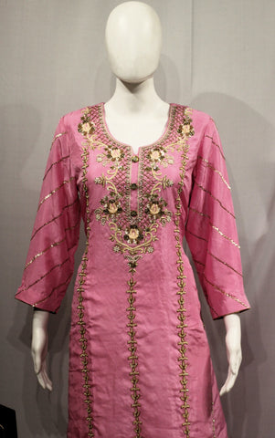 Pink Full Suit With Cream Dupatta-1715