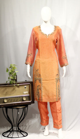 Rust Double Shade Full Suit With Rust Dupatta-1716