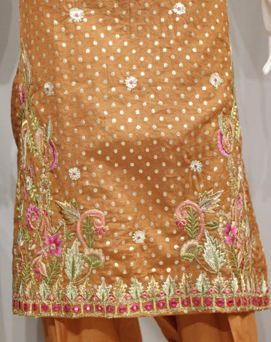 Peach Rust Full Suit With Same Colour Dupatta-1722