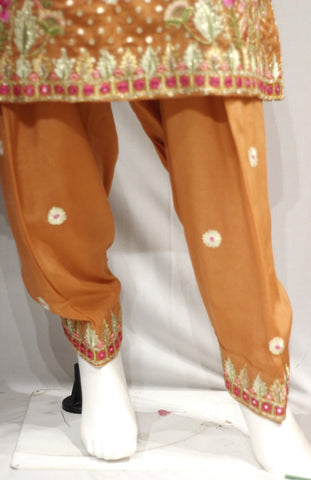 Peach Rust Full Suit With Same Colour Dupatta-1722