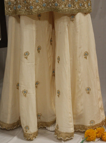 Light Peach Sharara Suit With Organza Dupatta-1732