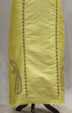 Lemon Green Full Suit With Tabbi Silk Dupatta-1742