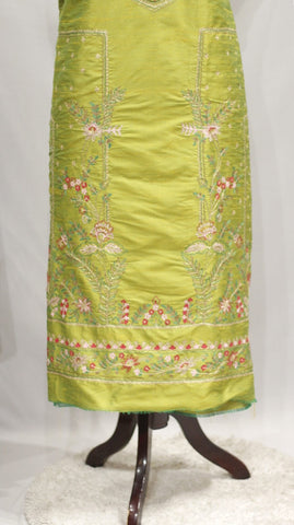 Mehndi Green Full Suit With Tabbi Silk Tie Dye Dupatta-1743