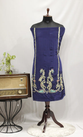 Navy Blue Full Suit With Chinon Chiffon Tie Dye Dupatta-1749