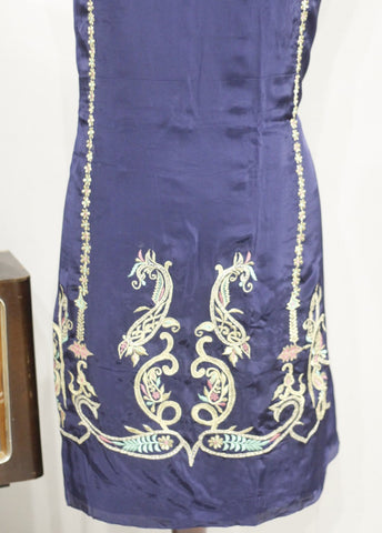 Navy Blue Full Suit With Chinon Chiffon Tie Dye Dupatta-1749