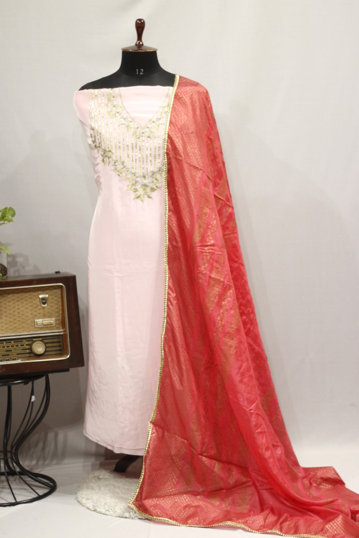 Baby Pink Full Suit With Onion Pink Dupatta-1750