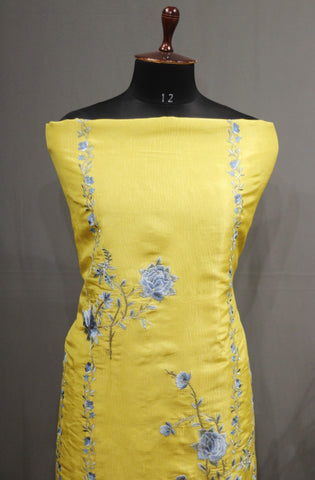 Mustard Yellow Full Suit With Chinon Chiffon Tie Dye Dupatta-1753