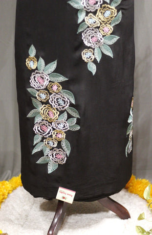 Black Full Suit With Tie Dye Dupatta-1756