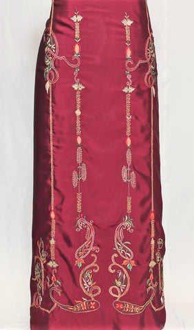 Maroon Full Suit With Tabbi Silk Tie Dye Dupatta-1396