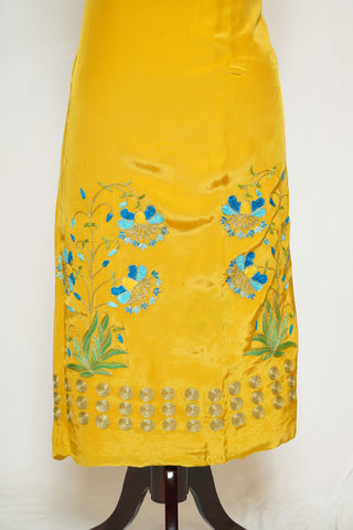 Yellow Full Suit with Organza Tie Dye Dupatta-1353