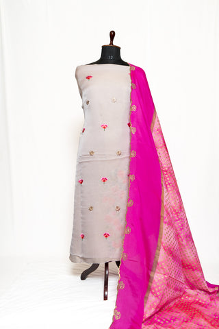 Light Pink Full Suit with Banarasi Dupatta-1330