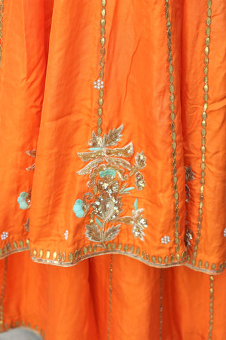 Orange Full Suit With Same Colour Chinon Chiffon Dupatta
