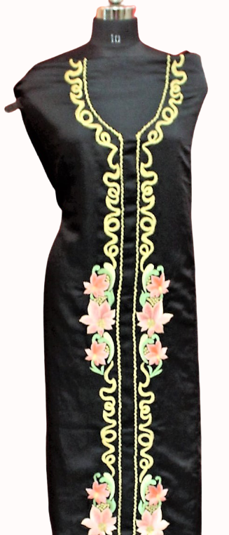 Black Full Suit With Tabbi Silk Tie Dye Dupatta