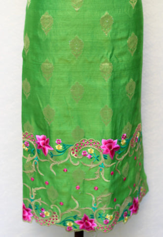 Mehndi Green Full Suit With Tabbi Silk Dupatta