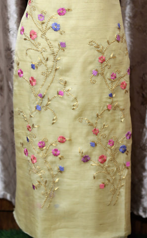 Light Yellow Full Suit With Tie Dye Dupatta- 1277