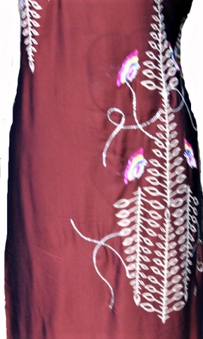 Brown Full Suit With Tabbi Silk Tie Dye Dupatta