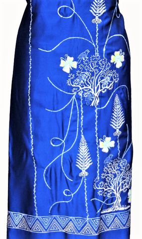 Peacock Blue Full Suit With Tabbi Silk Dupatta