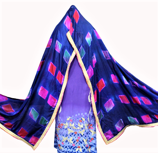 Purple Tie Dye Full Suit With Tabbi Silk Tie Dye Dupatta
