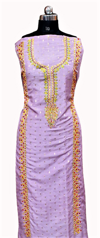 Lavender Colour Full Suit With Mustard Yellow Dupatta