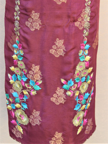 Onion Colour Full Suit With Tabbi Silk Tie Dye Dupatta