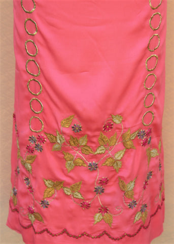 Pink Full Suit With Stencil Work Dupatta