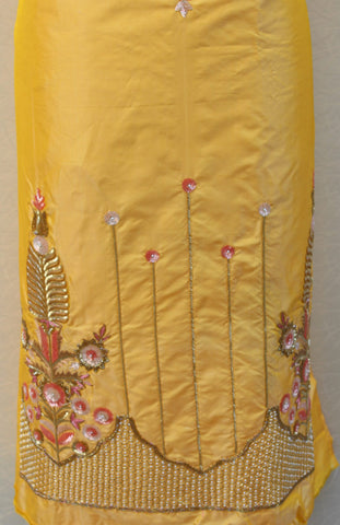 Yellow Full Suit With Pink Dupatta