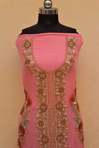Pink Full Suit With Same Colour/ Firoji Dupatta
