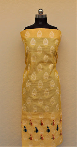 Yellow Full Suit With Tabbi Silk Printed Dupatta