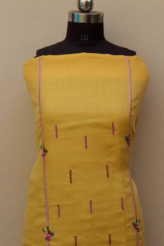 Yellow Full Suit With Chanderi Kota Tie Dye Dupatta