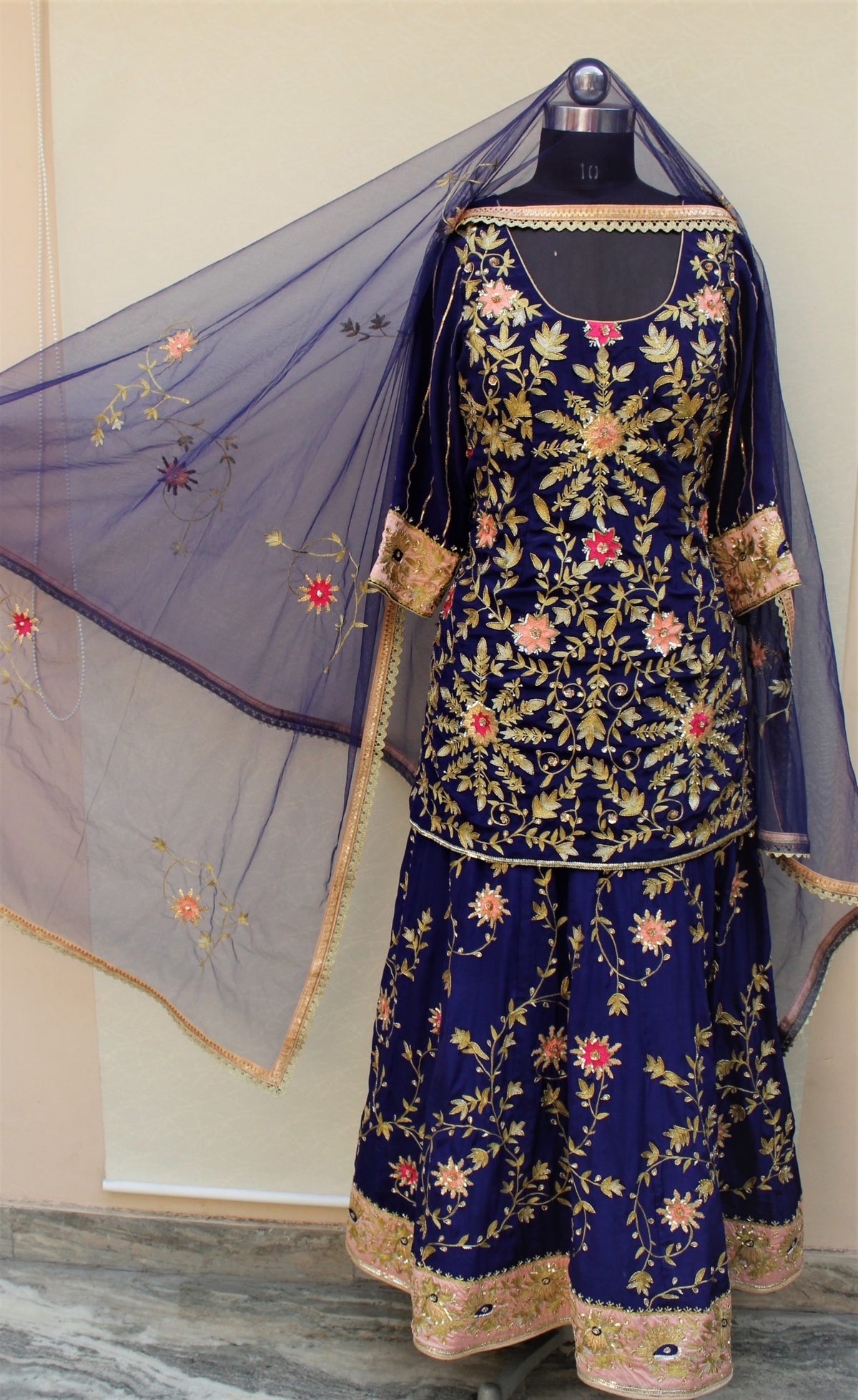 Blue Lehenga Dress With Same Colour Net Dupatta